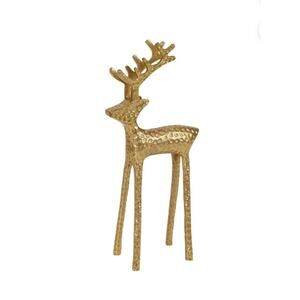 Reindeer Christmas Tabletop Decoration Gold Metal Figurine 13" Holiday Decor